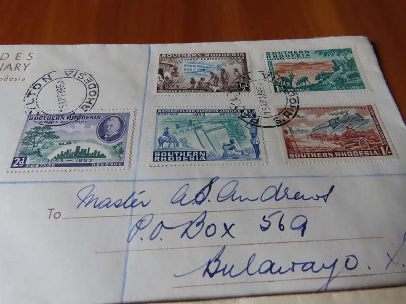 Stamps - Southern Rhodesia - 5 FDC Rhodes Centenary 15 April 1953