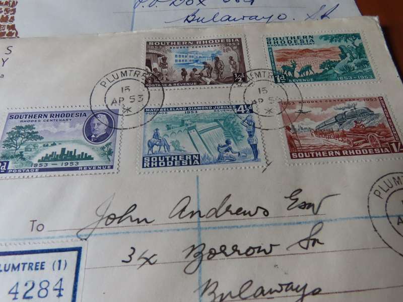 Stamps - Southern Rhodesia - 5 FDC Rhodes Centenary 15 April 1953