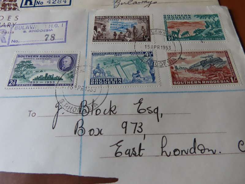 Stamps - Southern Rhodesia - 5 FDC Rhodes Centenary 15 April 1953