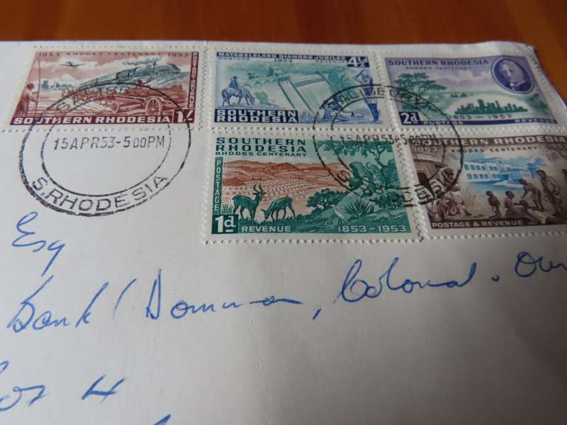 Stamps - Southern Rhodesia - 5 FDC Rhodes Centenary 15 April 1953