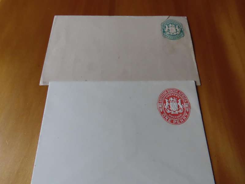 Stamps - British South Africa Company - 2 Envelopes with Postage 1/2d and 1d