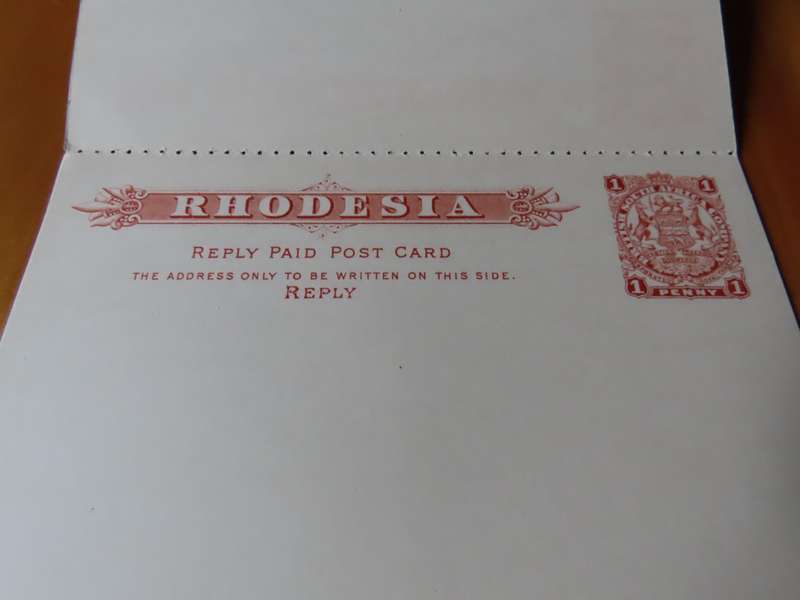 Stamps - Rhodesia- British South Africa Company - 3 Postcards 1 Reply Paid 1d 1 1/2d and 1/2d