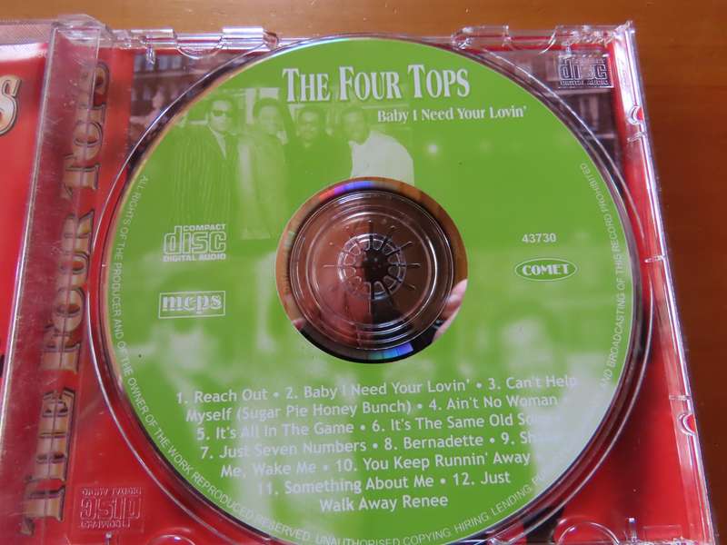 CD - The Four Tops - Baby I need Your Loving