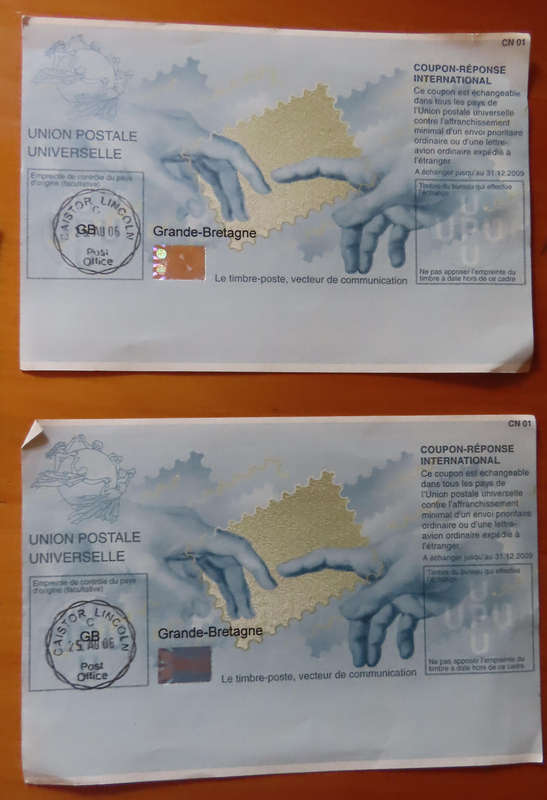 Union Postale Universalle - 8 Coupons Britain, Japan and Australia