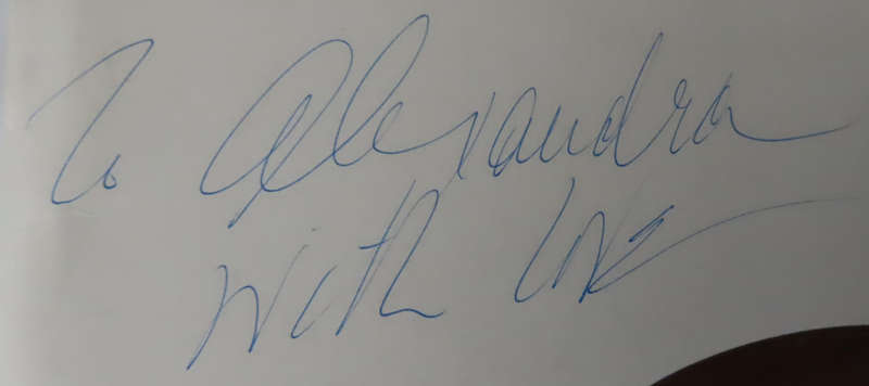 Grace Jones - Autographed Air France Concorde Menu 19 December 1989