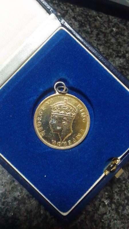 VERY SCARCE 1947 Southern Rhodesia King Emperor George VI 3D half-crown Coin Pedant (Pendant Only)