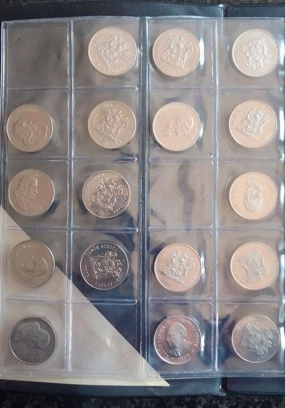 Various Old South african Coins in a File