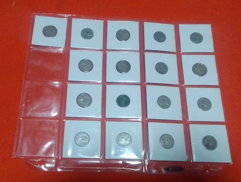 1964 Rhodesia 5 cent (17 coins) in plastic sleave