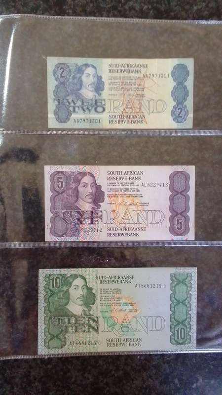 3 denominations of South African Bank notes signed by CL Stals