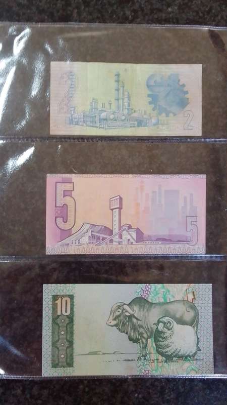 3 denominations of South African Bank notes signed by CL Stals