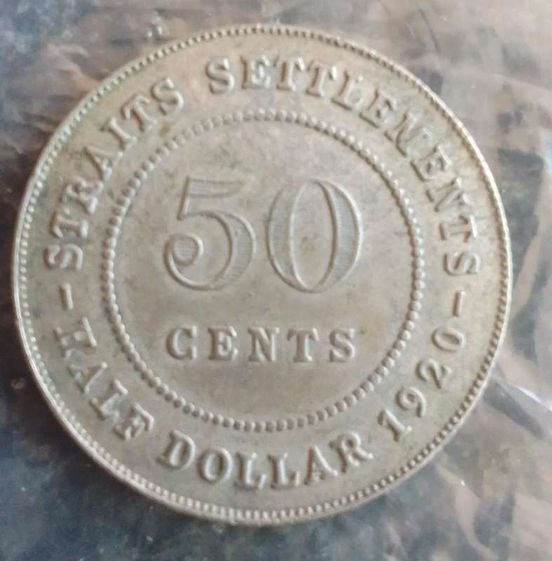 1920 British Malaysia 50 Cent Coin