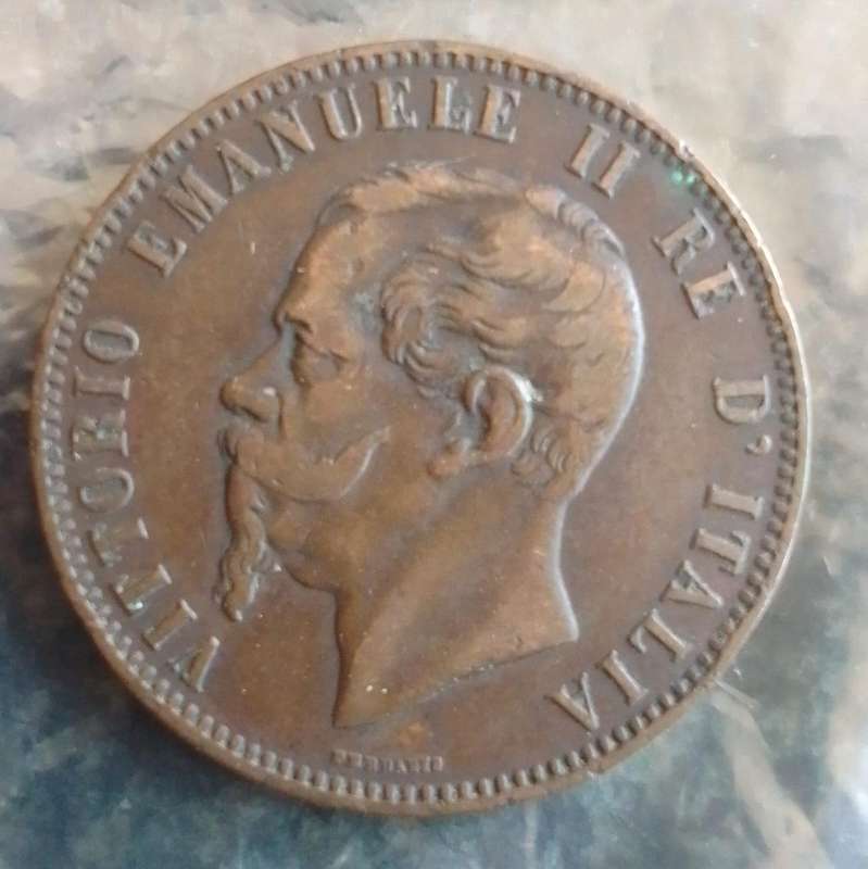 1867 Italia 10 Centesimi Coin