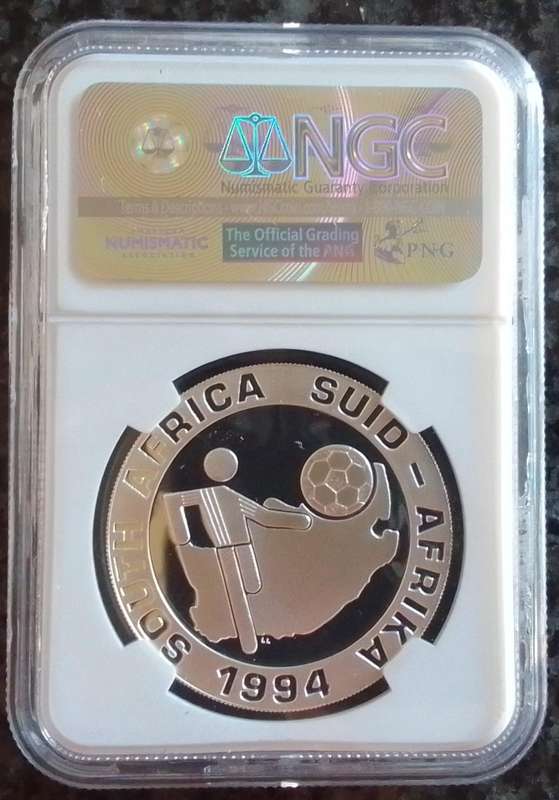 VERY HIGH GRADED PF69 ULTRA CAMEO 1994 South African R2 World Cup Soccer Coin
