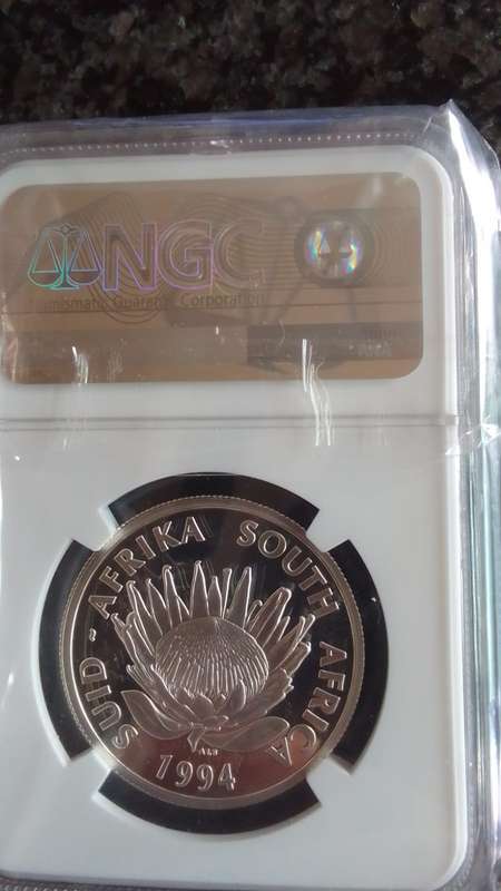 Very High Graded PF69 1994 South Africa SILVER Conservation R1 Protea Series Coin