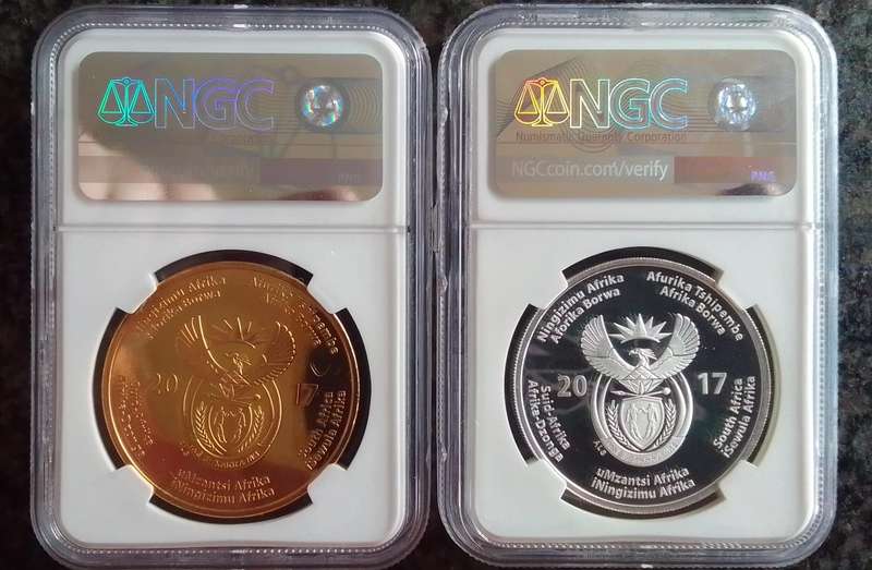 Highly Graded PF69 2017 Oliver Reginald Tambo Centenary Coin Set - R50 Silver & R50 Aluminum Bronze