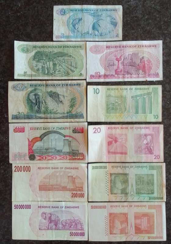 Variety of Zimbabwe Bank Notes x 11 Notes