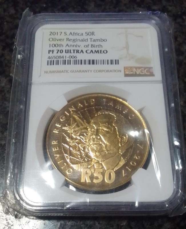 **Ultra Cameo Graded PF70 - 2017 Oliver Reginald Tambo 100th Anniversary of Birth R50 Coin
