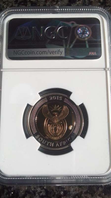 High Graded PF 69 Ultra Cameo - 2015 South Africa Coinage Of Griqua Town Bicentennial R5 Coin.