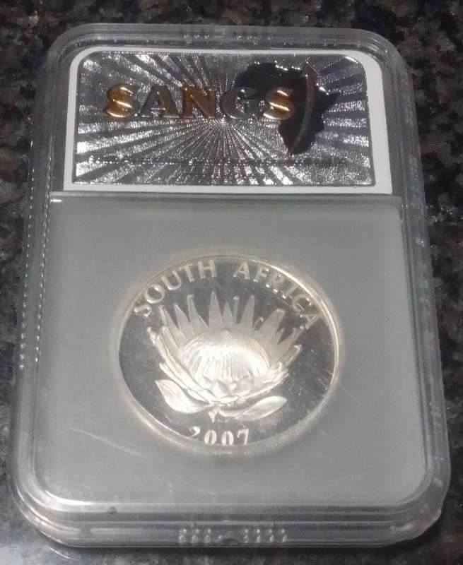 High Grade PF68 - 2007 South Africa Mandela Silver R1 - Protea Series Coin