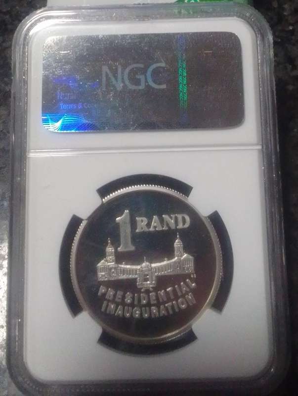 PF67 Ultra Cameo Graded - 1994 South African R5 Presidential Inauguration
