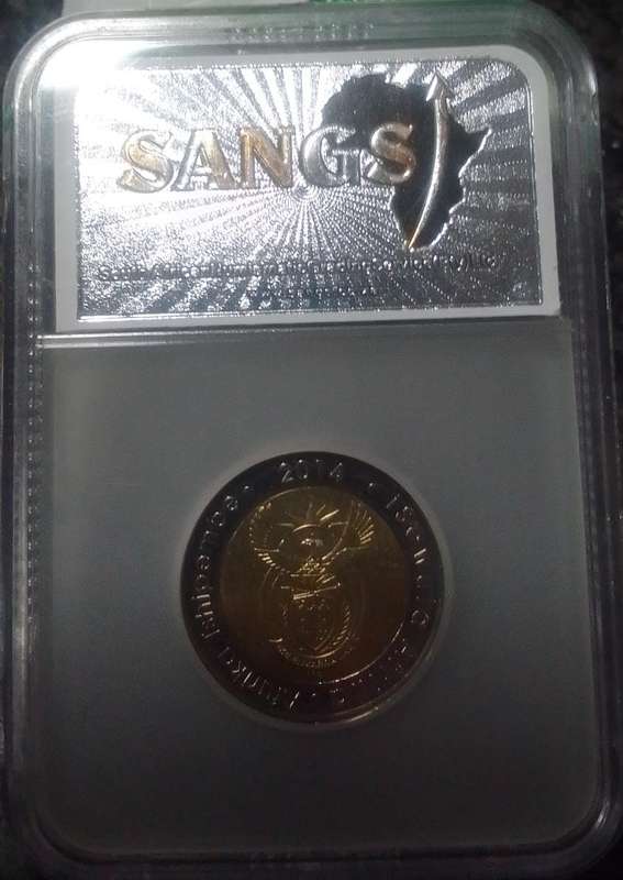 2014 South Africa 20 Years of Freedom R5 Coin - Graded MS65