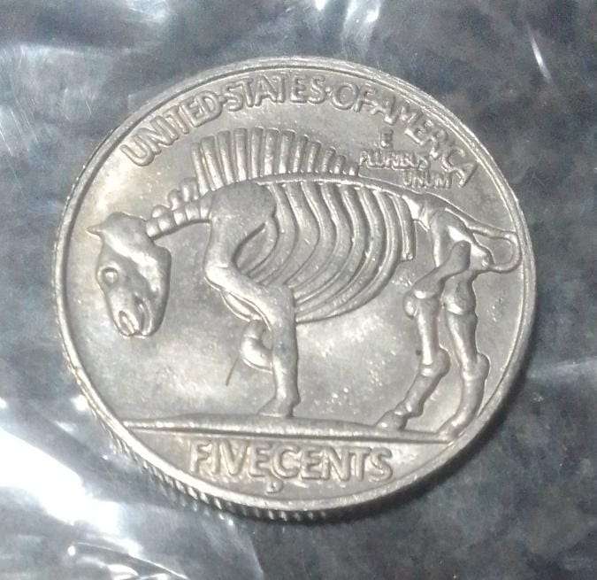 Very Unique Coin Art - 1937 USA 5 Cents Coin