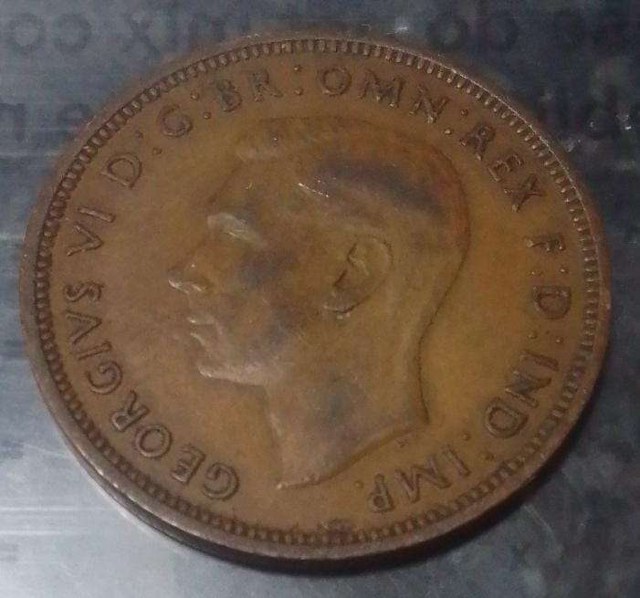 1942  Britain UK Half Penny Coin