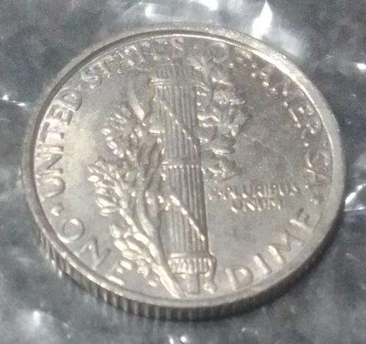 Very Unique Coin Art - 1916 USA Silver Mercury 1 Dime Coin