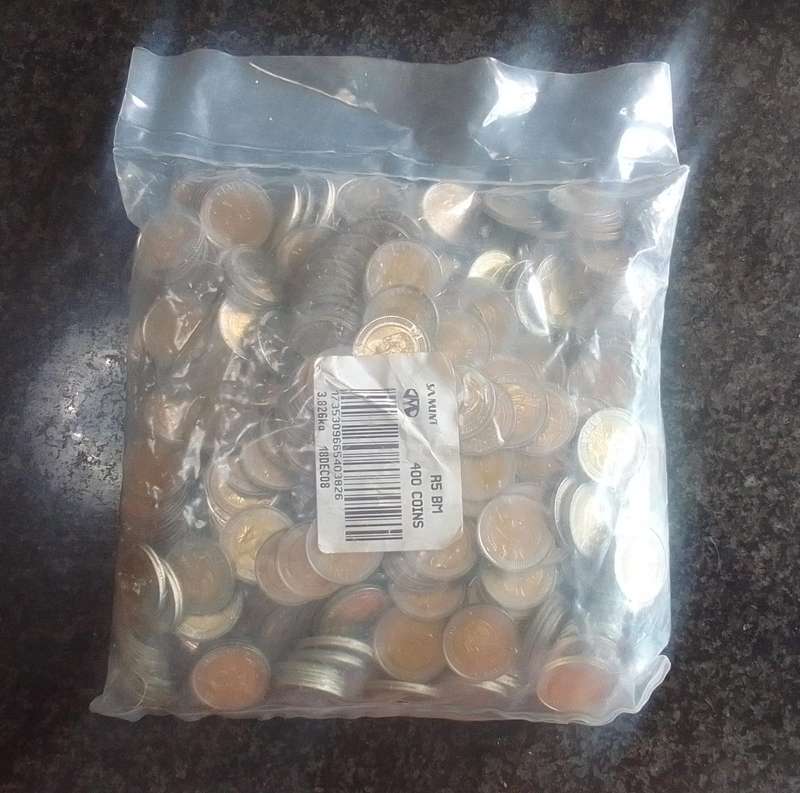 2008 South Africa Mandela 90th Birthday R5 coins - Sealed bag of 400 x R5 coins from the mint