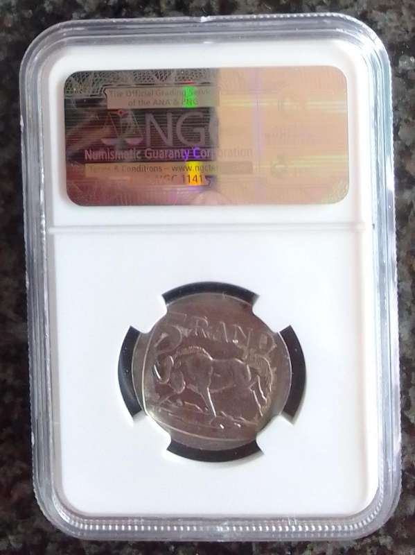 2000 South Africa Nelson Mandela R5 Coin Graded AU55
