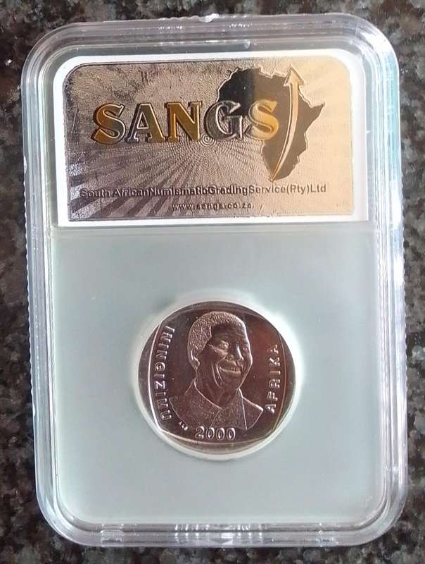 2000 South Africa Nelson Mandela R5 Coin Graded MS61