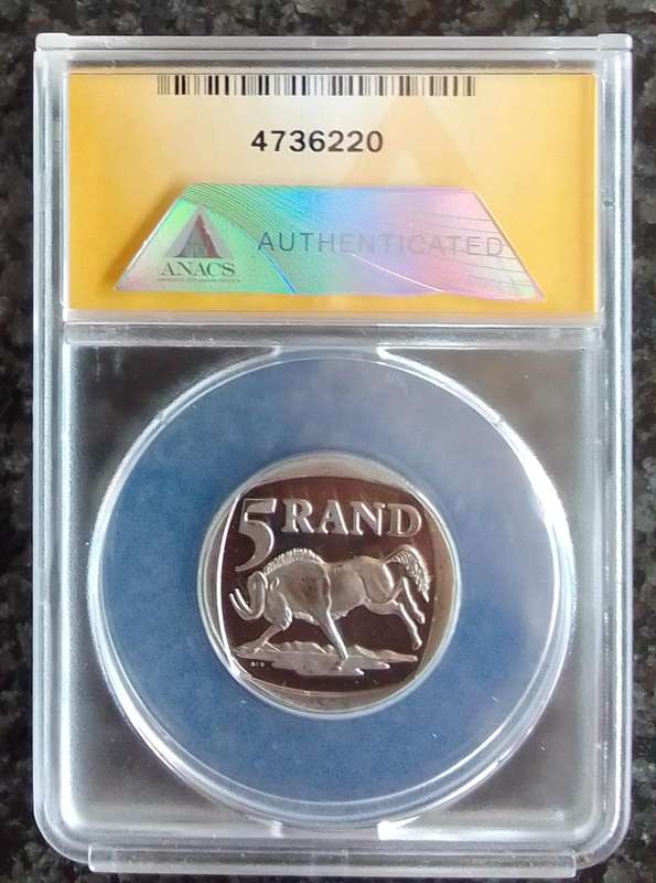 2000 South Africa Nelson Mandela R5 Coin Graded PF64