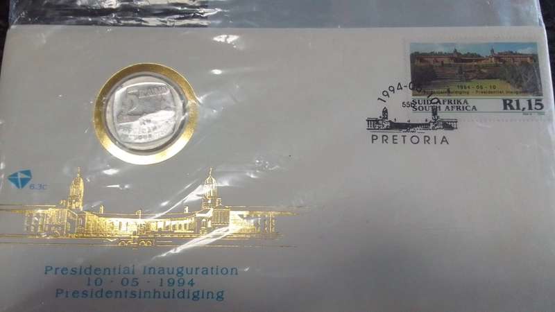 Presidential Inauguration proof R5 coin with official envelope 1994
