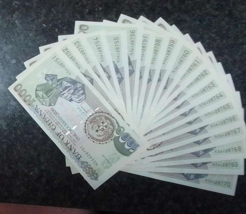 20x 2003 Ghana 1000 Cedis - Consecutive Serial Number Banknotes
