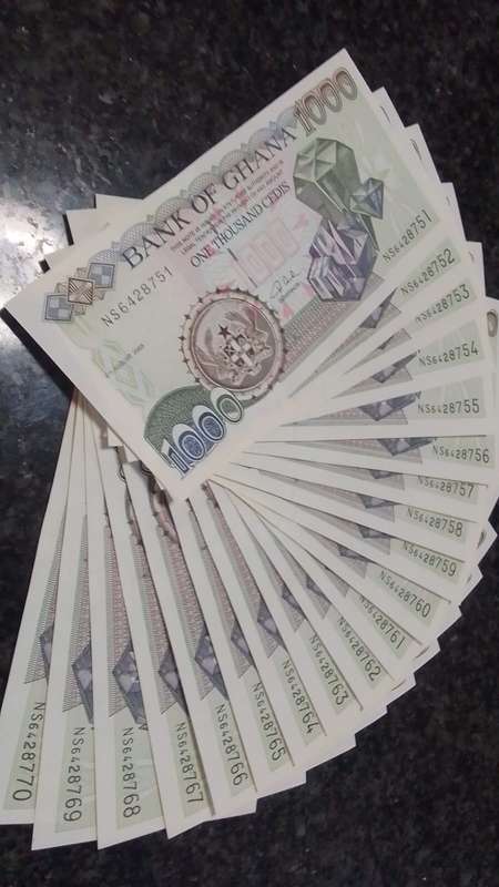 20x 2003 Ghana 1000 Cedis - Consecutive Serial Number Banknotes