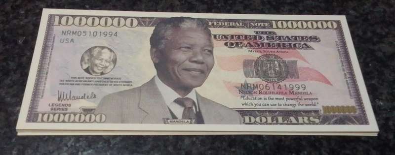Mandela $1,000,000 Novelty Banknotes