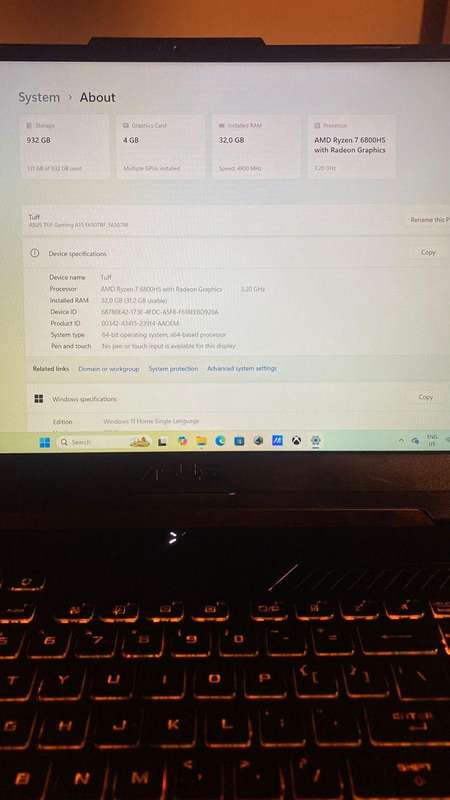 ASUS TUF Gaming A15 FA507RF AMD RyzenTM