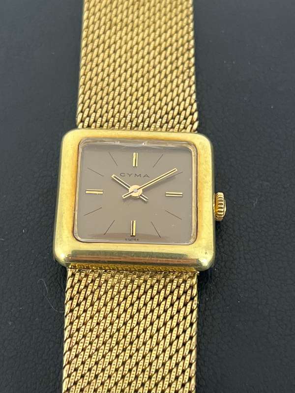 Vintage Cyma Sychron Gold Plated Mechanical Watch