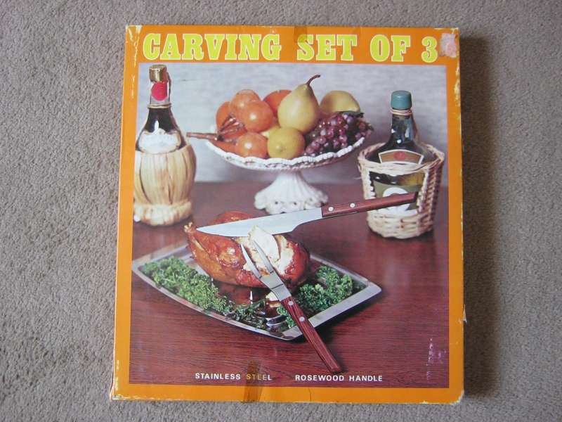 Stainless steel carving set