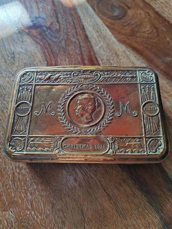 Original 1914 Princess Mary Christmas Tin with Authentic .303 Bullet Pencil  WW1