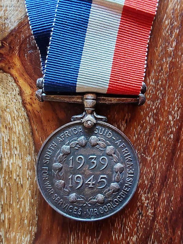 South African Medal for War Service  With Certificate, Envelope & Receipt