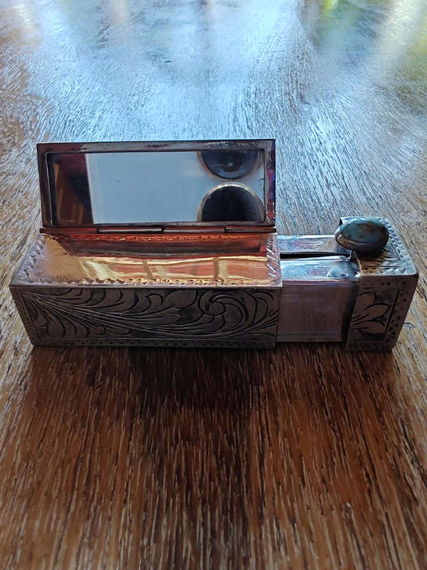Vintage Italian 800 Silver Lipstick Holder