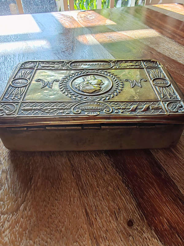 Original 1914 Princess Mary Christmas Tin with Authentic .303 Bullet Pencil  WW1
