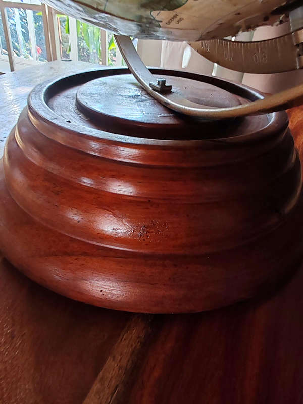 Vintage 12" Replogle World Ocean Series Globe  Brass Arm & Wooden Base