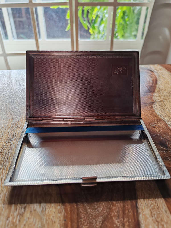 Exquisite Vintage Sterling Silver Cigarette Case  Unused Condition