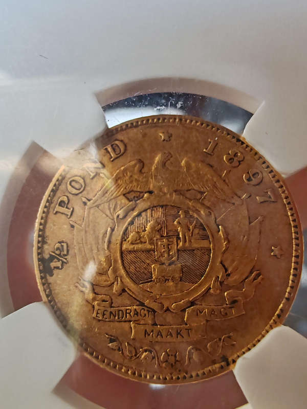 1897 ZAR Gold Half Pond  NGC VF35  Paul Kruger