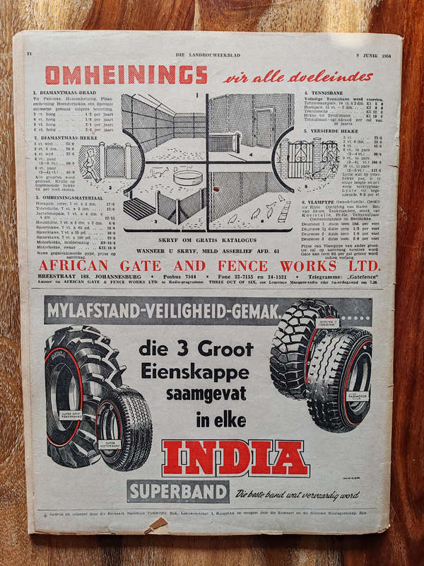 Landbouweekblad  9 Junie 1954 (Fair Condition)