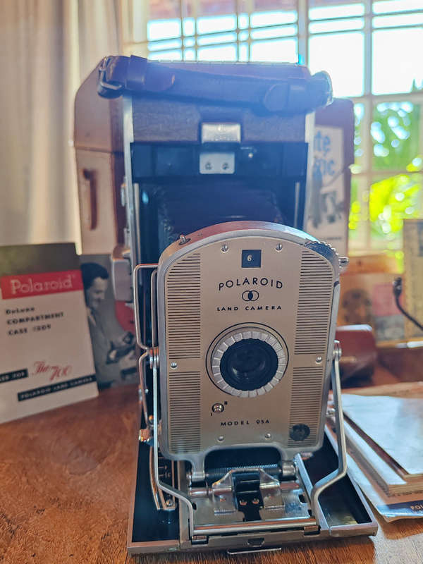 Vintage Polaroid Land Camera Model 95A with Accessories