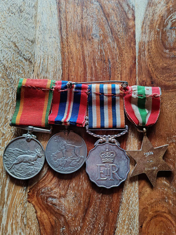 WWII South African Medal Group  Named to P4579 A.M. Emanuel