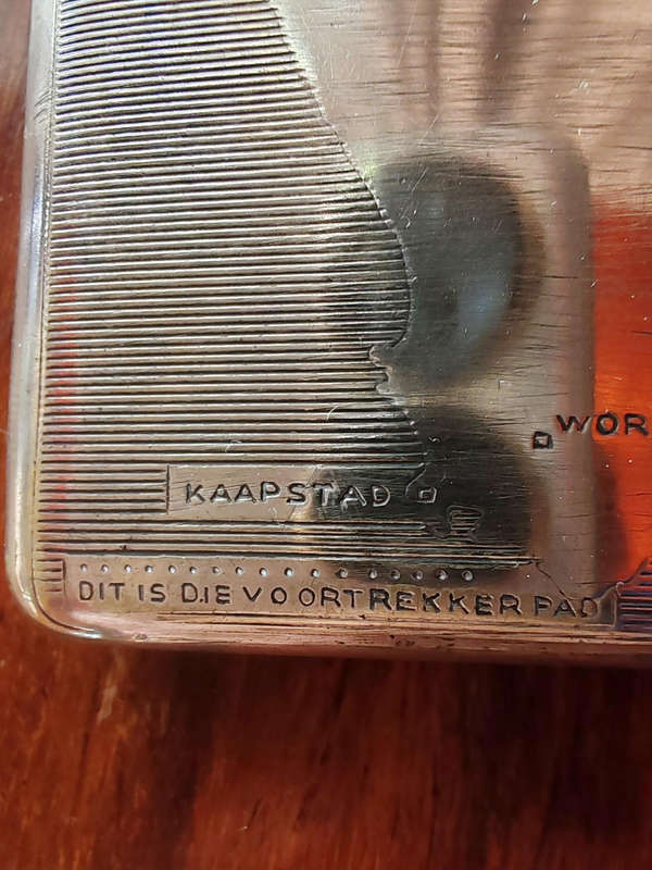 Vintage Voortrekker Pad Cigarette Case  Voortrekker Monument & Trek Route Map